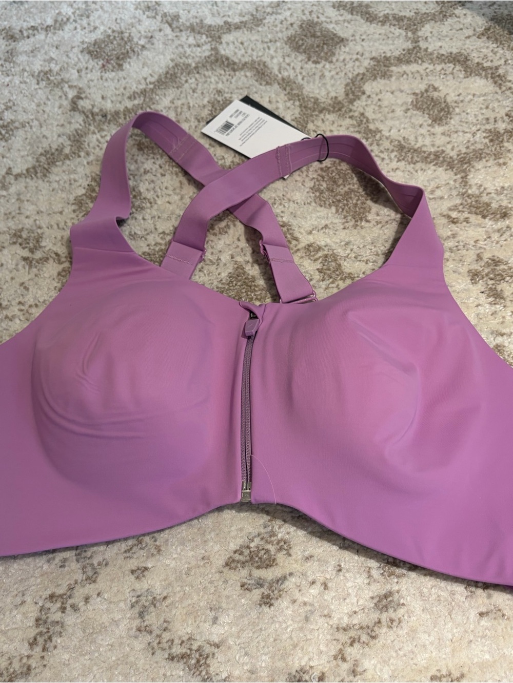 knix Front-Zip Wireless Sports Bra - Amethyst